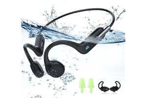 HIFI WALKER Auriculares Natacion sumergibles, MP3 acuaticos para Natacion IPX8 Resistente al Agua, Reproductor de música 32G, Bluetooth 5.3 Auriculares Sport de conducción ósea para Correr, Nadar