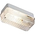 Knightsbridge IP65 Bulkhead Lamp Holder with Prismatic Diffuser and Aluminium Base, B22, 100 W, White