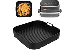 BAFIWU Molde Silicona Freidora de Aire para Moulinex Easy Fry XL Surface, 27cm Moldes Air Fryer Silicona para Tefal Easy Fry XL Surface, Bandeja Silicona Air Fryer Recipiente Air Fryer Accesorios