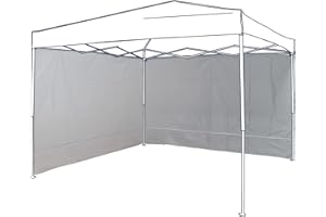 BOP GARDEN Set 2 Pareti Laterali Bianche Impermeabili Per Gazebo 3x3, 290x180cm con Fascette in Velcro | Paratia Tenda Laterale Idrorepellente per Gazebo