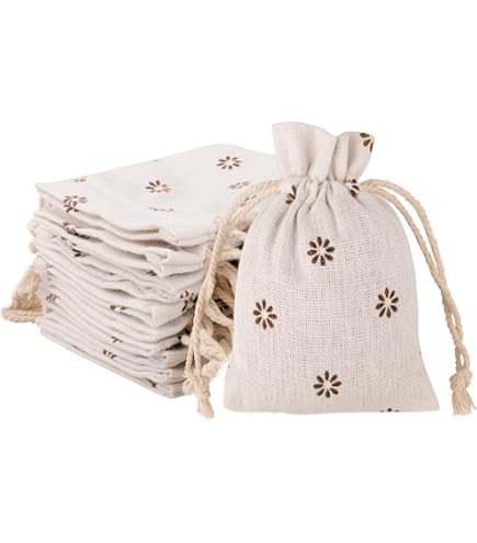 20 Sacchetti Iuta Multicolore 10x14 Cm – Tela Di Lino Con Cordoncino Per Regali, Gioielli, Lavanda - 5