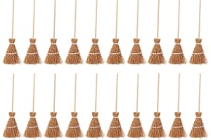HEALLILY 20 Pezzi Mini Scope di Paglia Artigianali Accessorio Mini Streghe Manico di per La Festa di Cosplay di Costume di Halloween di Natale