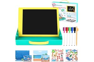 SUNTATOP Ensemble de Planche à Dessin LCD, Tableau de Griffonnage pour Tablette d'Écriture de 11 Pouces, Tableau Blanc, Puzzles Magnétiques, Emballage Complet