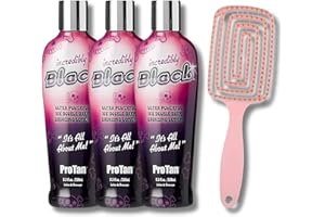 DCF SUCCESS Pro Tan Incredibly Black Ultra Powerful 10X Double Dark Bronzing Lotion with Vitamin A & E, Enriched with Shea Butter & Coconut Oil - 250ml, Pack of 3 with Detangling Hair Brush for Healthy Hair