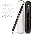 SMTTW 5-in-1 Stylus Pen&Multicolored Pen in One, Multifunction Pen with Metal Gift Box,Black Blue Red Green Ballpoint Pen Ipad with Universal Stylus Multicolor Pen for Touch Screens（Black）