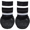 Trixie Non-Slip Socks for Dogs, Paw Protecter, Protect from Small Wounds, Cold Floors and Dusty Furniture, Black, 2 pcs (S-M)
