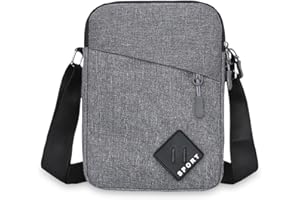 Aucuu Bolso de Hombro, Bolso Bandolera Para Hombre, Bolso de Mensajero Impermeable con Correa Ajustable y Múltiples Bolsillos, Bolso Cruzado para Trabajo, Compras, Escuela, Viajes, Uso Diario