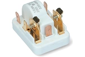 LORTECH Relé de arranque universal para compresor de nevera o congelador, 103N0021, terminales macho 4,8 mm