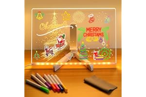 ECLIPTO LED Drawing Board for Children, Light Up Drawing Board Kids with 7 Colors Pen, Luminous LED Note Board for Children, Arts Doodle Note Board for Home Office Christmas (L 11.8 x 7.8(30x20CM))