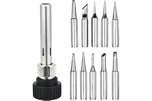 AKOZON 10 Sztuk/zestaw Bezołowiowe Miedziane Końcówki Lutownicze 900M-T do Lutowania Narzędzie Stacji Lutowniczej (10 szt. Grot lutowniczy + tuleja uchwytu stacji)