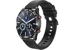 TS TAC-SKY ECG+PPG Smart Watch Men Bluetooth Call Smart Clock Sports Smartwatch Smart Watch For Android IOS (Color : Black leather belt)