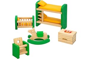 WOOMAX - Set mobiliario casa de muñecas Madera Habitación Infantil (46470)