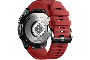 Pasek Laffav kompatybilny z Garmin Fenix 6 Pro/Fenix 6/Fenix 7/Fenix 7 Pro/Fenix 5/5 Plus, silikonowy zamiennik QuickFit 22 mm do Garmin Instinct/Approach S60/S62/Garmin Forerunner 945/935,Czerwony