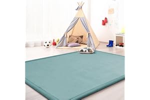 TT Home Tapis De Jeu en Mousse Tapis Chambre Enfant Soft Antidérapant Unis, Couleur: Bleu, Dimension:160x220 cm