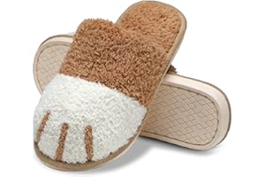 MAXTOP Pantofole animali carino signore morbido peluche gatto zampa con accogliente Memory Foam Slip-on Indoor Outdoor pantofole regali creativi signore signori
