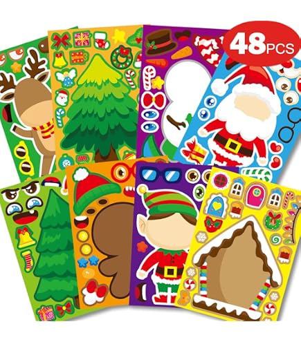 TaimeiMao Weihnachtsaufkleber Set – 10 Blätter Mit Weihnachtsmotiven, Selbstklebend Für Dekoration & Basteln