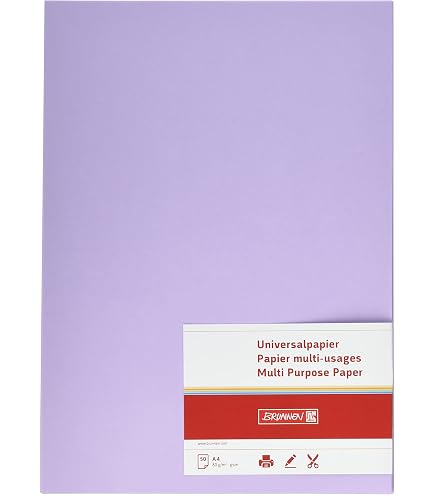 Fixo Paper - Lot De 100 Feuilles Cartonnées A4 Violet, 180 G - Parfait Pour Loisirs Créatifs - 3