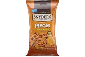 BROADWAY CANDY Snyder’s Pretzel Pieces Cheddar Cheese - Crunchy & Savoury Snacks Multipack, 8 Bags x 141 grams