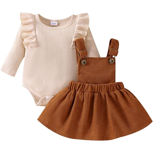 Miipat Baby Meisje in Kleding Vest Peuter Meisje Herfst Winter 2 Stuks Kleding Mouwloze Jurken en Jassen met Lange Mouwen Set, Donkerbruin, 9-12 Maanden