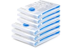 BoxLegend Vacuum Storage Bags 6 Packs Space Saving Bags Vacuum Bags Vacuum Pack Storage Bags 3 Large 80x60cm+3 Small 60x40cm Double Zip Seal & Leak Valve Reusable for Clothes Pillow Comforters Bedding
