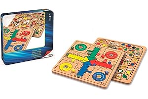 Cayro - Parchís - Oca De Madera Multicolor - Caja De Metal - 27X27Cm - Juego De Mesa Familiar - Divertido para Todas Las Edades - Incluye Dados Y Fichas