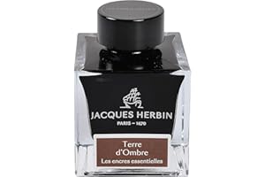 J. HERBIN Jacques Herbin 13147JT - Flacone di inchiostro da 50 ml per penne stilografiche e roller, colore: Terra d'ombra. Prodotto in Francia