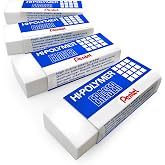 Pentel Y&uuml;ksek Polimer Jumbo Plastik Kau&ccedil;uk Silgiler - Beyaz - 4'l&uuml; Paket