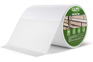 LLPT grepptejp 6 tum x 16,5 fot klar slitstark halkfri tejp | Vattentät, djup diamant halkfri textur, stark vidhäftning för hustrappor, stegar, badrum, golvsteg trappsteg