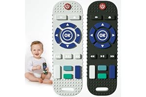 MumEZ Teething Toys for Baby – zestaw 2 zabawek do gryzienia dla niemowląt, pilot zdalnego sterowania, silikonowy, pomoc w ząbkowaniu, nie zawiera BPA, akcesoria do ząbkowania dla dzieci w wieku 3+