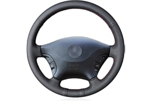 MEWANT personnalisée Faite à la Main Noir Cuir synthétique Housse de Volant de Voiture pour Viano 2006–2011 Vito 2010–2015