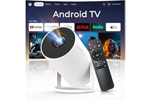 LYNCAST Vidéoprojecteur avec Wi-FI 6 & Bluetooth 5.4, Apps intégrées Supporte 1080P 4K Full HD Mini Video Projecteur, Android 11, Auto Keystone, Rotation 270°, 2025 Upgraded Projector pour HDMI/TV Stick/USB