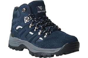 WYRE VALLEY Womens Ladies Waterproof Genuine Leather Breathable Lace Up Memory Foam Hiking Outdoor Trekking Boots UK Sizes 3-8