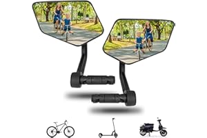 REEZER - Retroviseur velo - Rétroviseur vélo électrique - Rétroviseur trottinette électrique - Haut de gamme - Pour bout de guidon 15-20 mm - Réfléchissant - Réglable 360° PAIRE