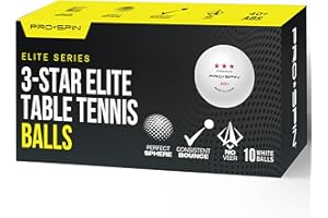 PRO SPIN Pelotas de Ping Pong Serie Elite - Pelotas de Ping Pong Premium 3 Estrellas Blancas – Pelotas Ping Pong de Alto Rend