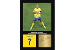 GENERIC Cristiano Ronaldo Gift Signed A4 Print Display Unframed Ronaldo Gifts For Boys Digitally Reproduced Signature Ronaldo Gifts For Men Ronaldo Al Nassr CR7 Gifts