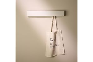 DESIGNFABRIK HAMBURG Design Amburgo Appendiabiti da parete design I Attaccapanni da muro I Appendiabiti ingresso I Accessori d'ingresso da parete I Appendi abiti per muro con ganci nascosti in metallo | Bianco 57 cm