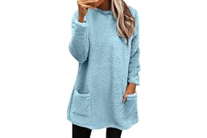 Fannyfuny Pullover Pile Double-Face Donna Felpa Pesante Donna Felpa Calda Donna Camicia Pile Donna Felpa Donna Invernale Caldo Casa Felpa Pile Donna Invernale Pile Orsetto Donna