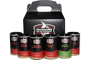 ‎ROYAL SPICE Royal Spice Udenheim BBQ - All-In Box 650 g - Set of 6 Unique Spice Mixes & Dry Marinades - Unique Grill Spices - Tasting Set of 6 with Bacon Rub, Thai BBQ & More