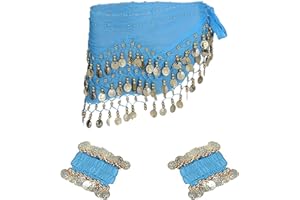 XDGBGFN Bauchtanz Hüfttuch Set Damen Bauchtanz Accessoires Gürtel Chiffon Bauchtanz Hüfttuch Gürtel