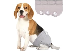 YUNDONGBA 3Stück Wiederverwendbare Hundewindeln für Hündinnen Waschbare Läufigkeitshose für Hunde bei Inkontinenz Läufigkeit Hygienisch Saugstark Weibchen Höschen Dog Diapers (Grau, L(50-62cm))