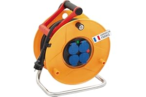 Brennenstuhl Enrouleur de câble Standard Pro 25m (IP44, Cablepilot), Fabrication Française 1206941 Jaune/Noir