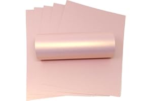 Syntego A4 Carta Oro Rosa Perlescente Scintillante Decorativa 120Gsm Carta Bifacciale (10)(Rosa)