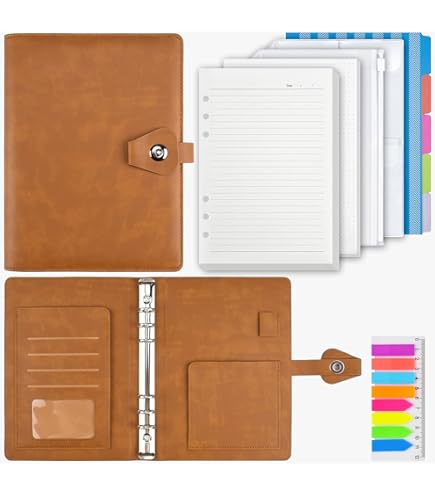 A5 Ringbuch Organizer Lila - Nachfüllbarer Budgetplaner Mit Taschen & Zubehör