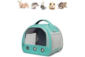 SOONHUA Bolsa de Transporte de Animales pequeños,Bolsa de Viaje saliente para Mascotas,Portador de Conejillos de Indias portátil con Ventana Transparente y Malla Transpirable para Indias Ardilla