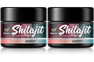 ‎SOLAVICA Shilajit, Original Rein Shilajit-Harz, das Original aus dem Himalaya, Höchste Potenz, Vegan, 600mg pro Portion (2er Pack)