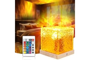 Gaethra Sternenhimmel Projektor, 16 Farben LuxoceanLampe, 3D Rotierende Dynamische Wellen Deckenprojektion Stimmungslicht Holzsockel mit Fernbedienung für Schlafzimmer/Party/Spielzimmer