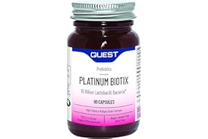 Quest Platinum Biotix Probiotics With 10 Billion Lactobacillus Bacteria For Gut Support & Immune Health. High Strength Vegan Multi Strain Formula Supplements With Slow Release Capsules. (1 x 60 Capsules)