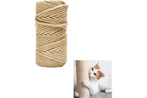 SHIRENE Sisalseil für Kratzbaum,50 m x 6 mm natürliche Jute Seil Sisal Seil Sisalseil für Katzen Katzen Sisalseil Spielzeug für Kratzseil,Haushalt,Garten,DIY,Dekoration