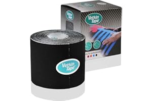 VETKIN VetkinTape® Kinesiologie Tape für Tiere - (6cm*5m) | 1 Rolle Kinesiotape für Pferde und Hunde | Latexfrei und TÜV-zertifiziertes Kinesiotapes | 25%+ stärkere Acryl-Klebeschicht (Schwarz)