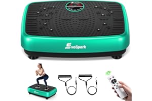 Plateforme Vibrante Perte de Poids, Plateforme Vibrante EvoSpark avec Double Moteur Haute Performance 2025, 120 Vitesses réglables, capacité de 450 LB Plaque Vibrante pour Drainage lymphatique